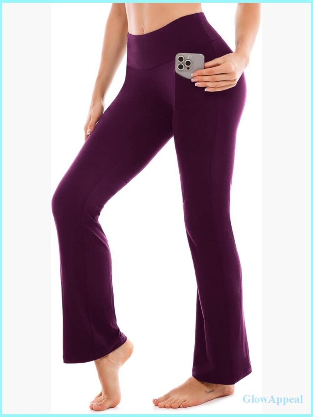 High Waisted Flare Leggings with Pockets, Tummy Control Bootcut Yoga Pants